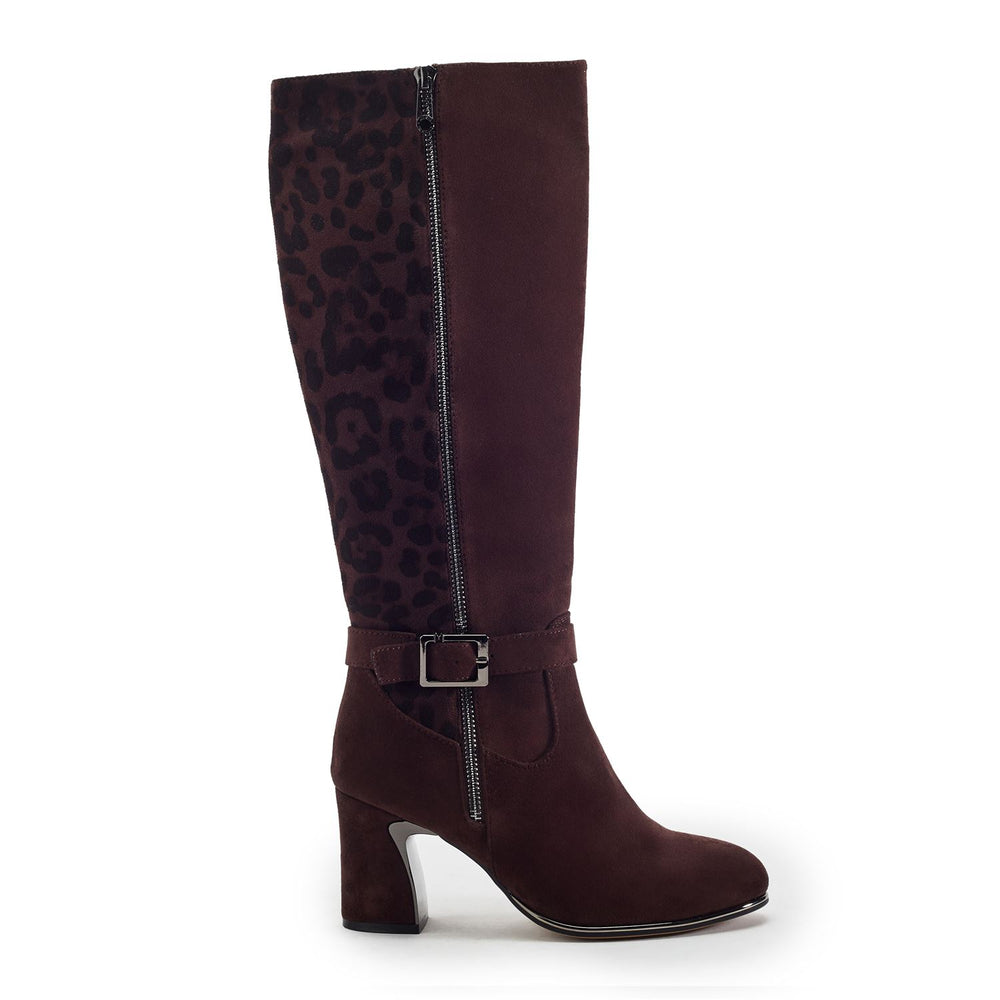 Static Dark Brown Faux Suede Boots