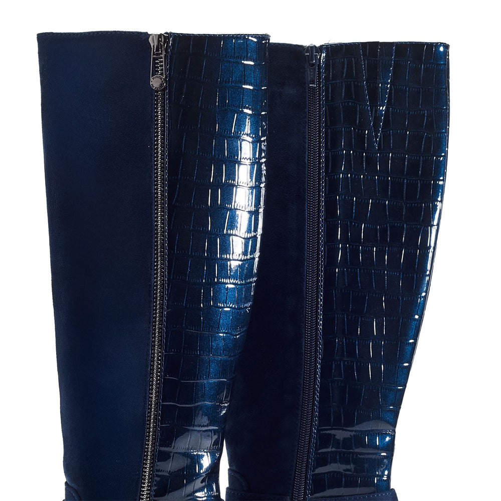 Static Navy Alcantara Boots