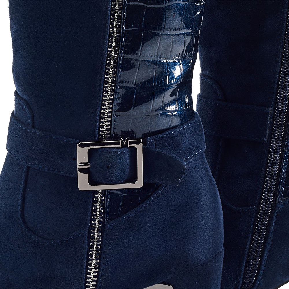 Static Navy Alcantara Boots