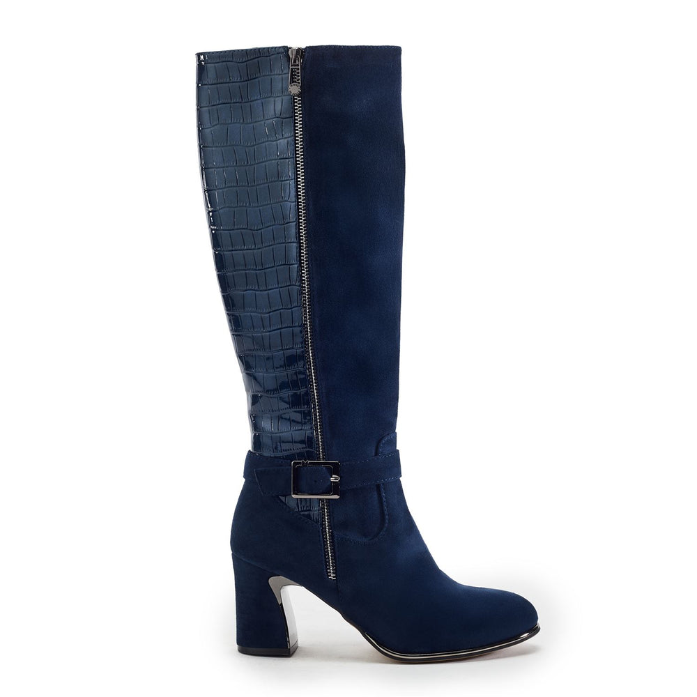 Static Navy Alcantara Boots