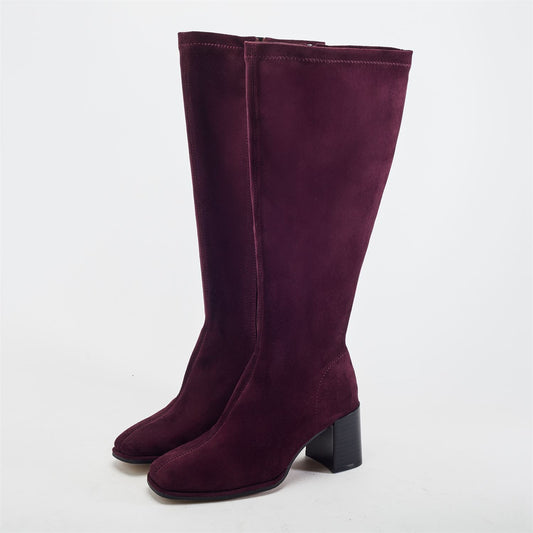 Stellan Plum Alcantara Boots