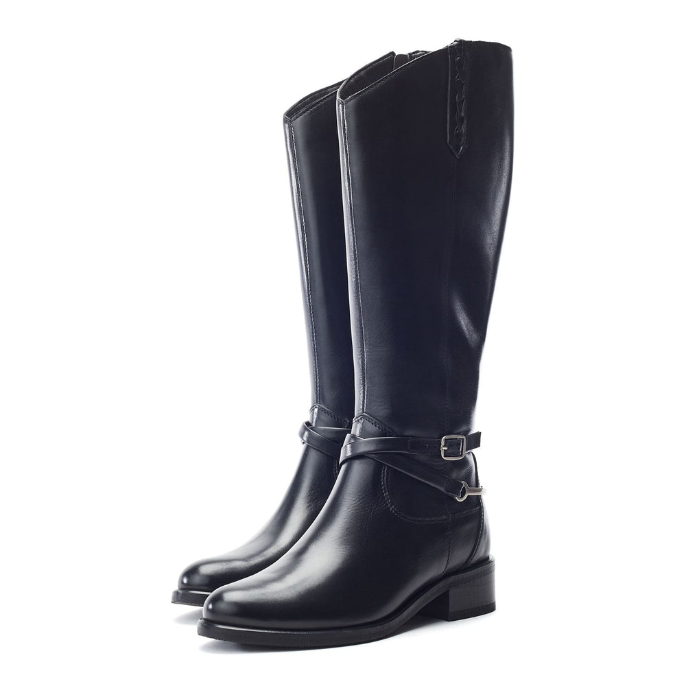 Syanna Black Leather Boots