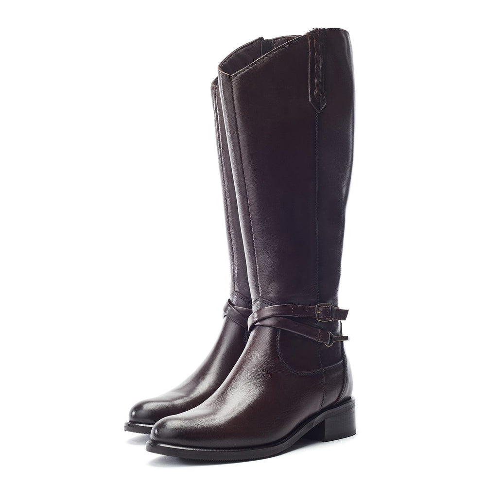 Syanna Dark Brown Leather Boots