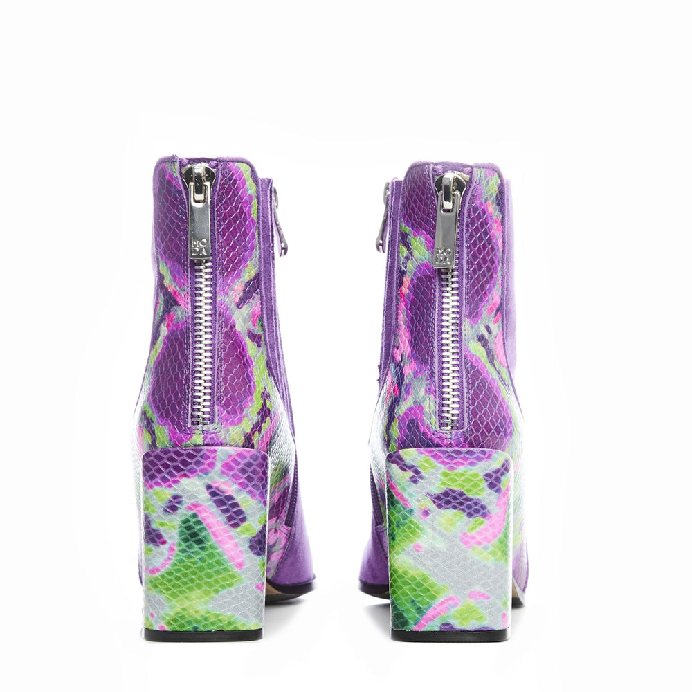 Taysha Purple Snake Alcantara Boots