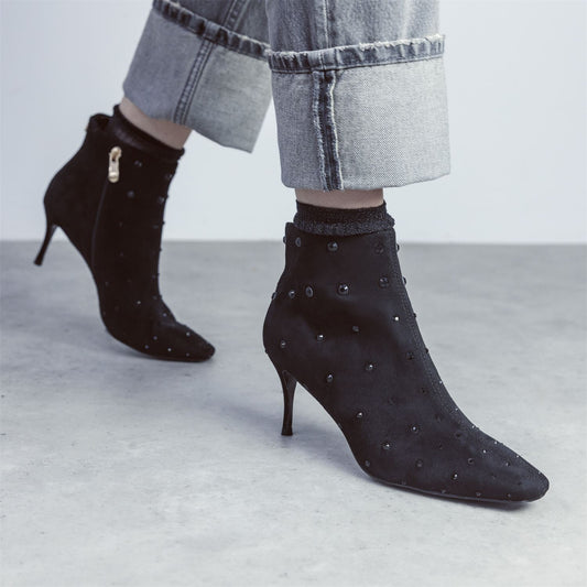 Wenoa Jet Black Alcantara Boots