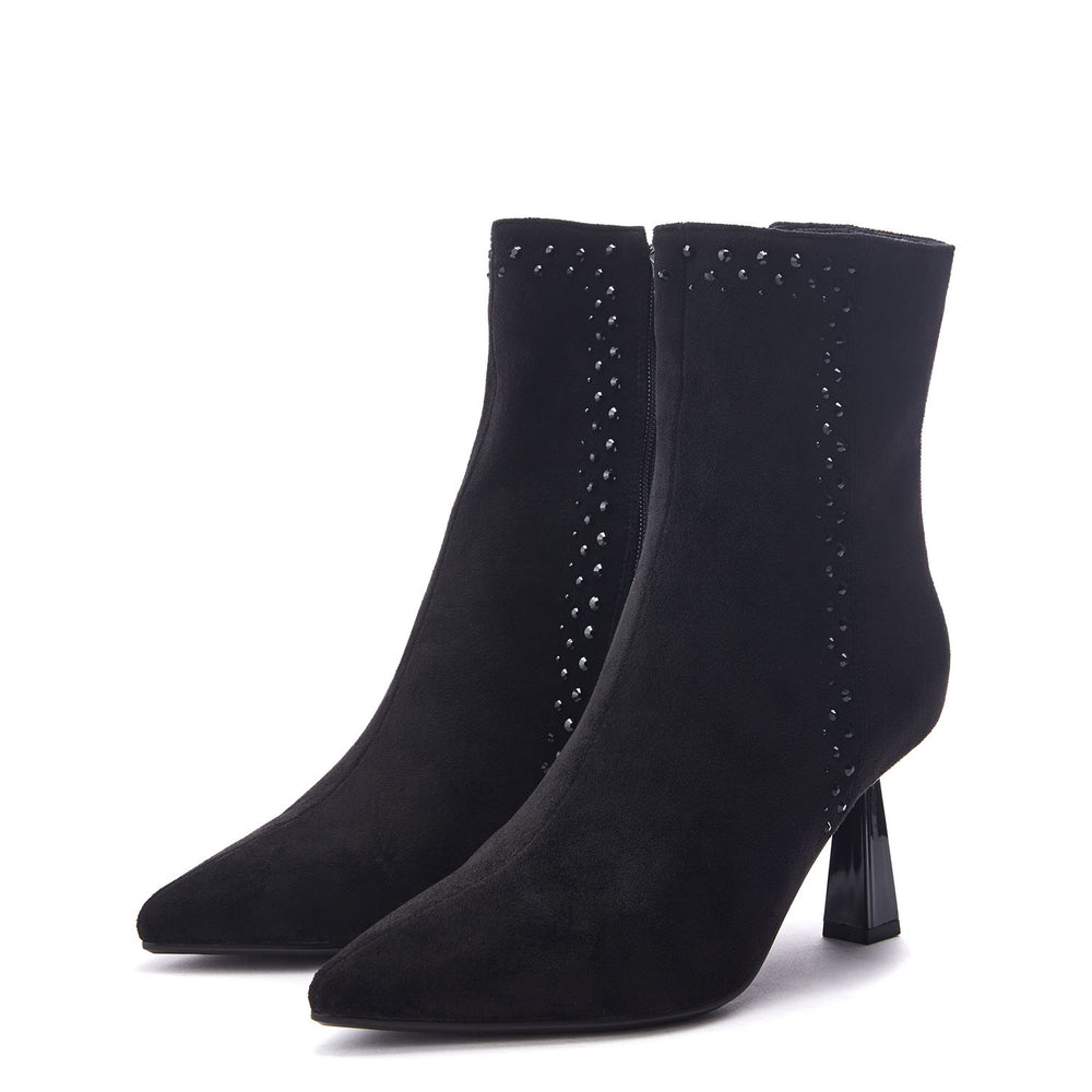 Wilmaa Black Alcantara Boots