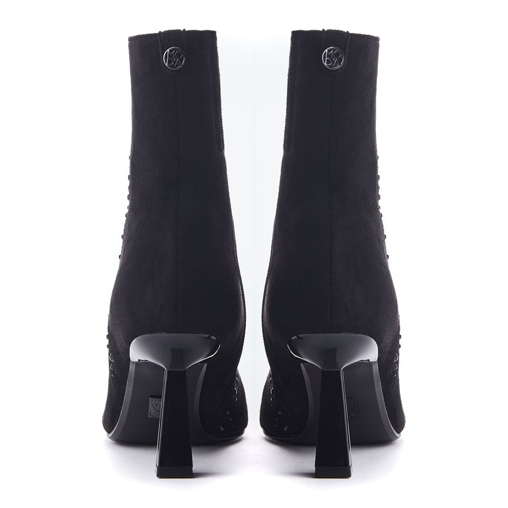 Wilmaa Black Alcantara Boots