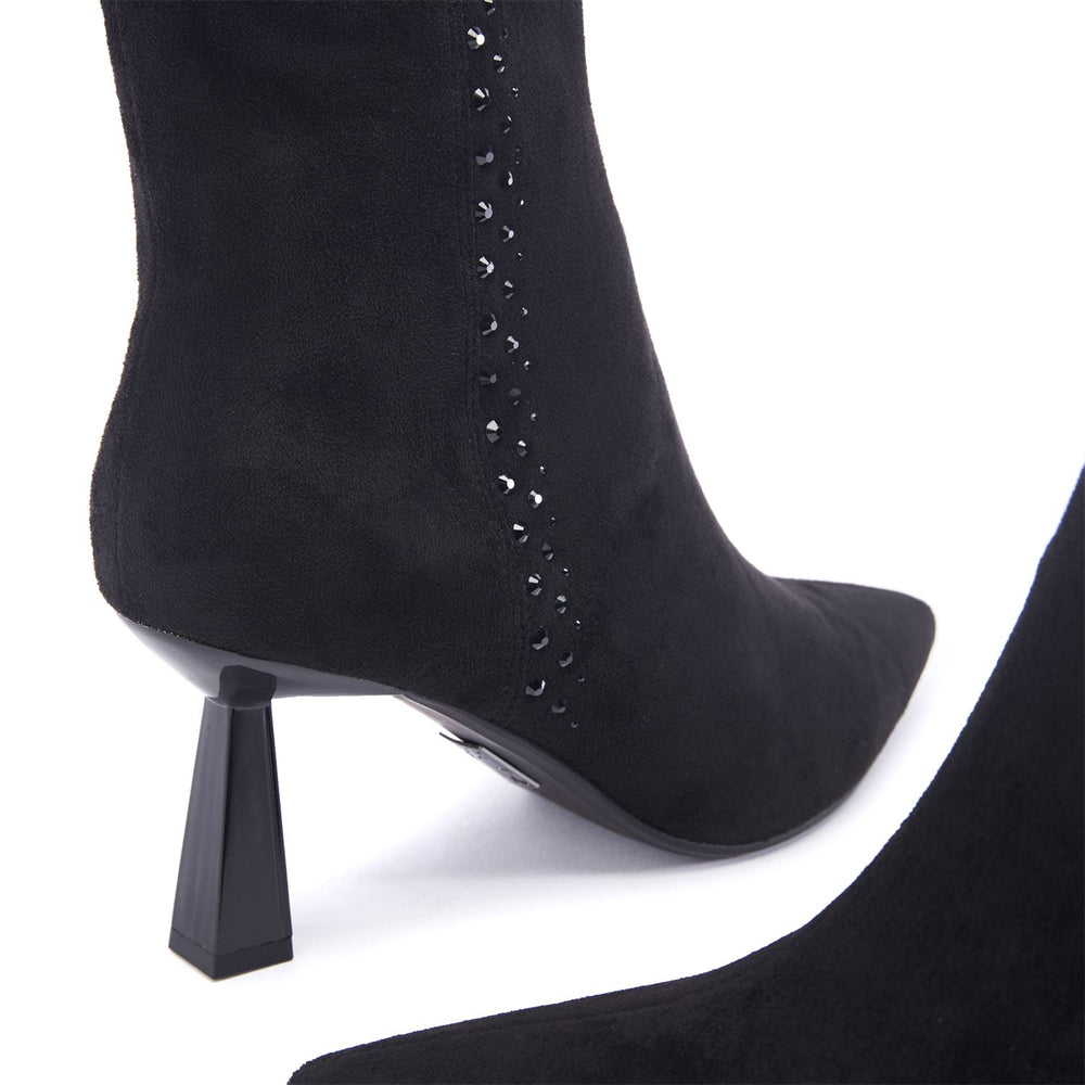 Wilmaa Black Alcantara Boots