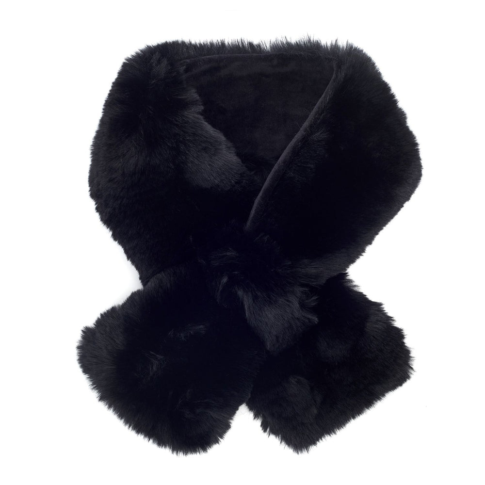 Yolanda Scarf Black Faux Fur 