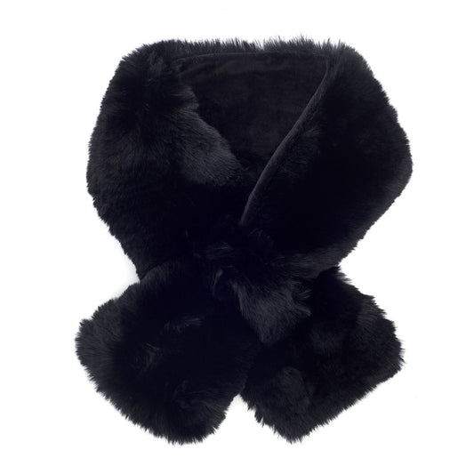 Yolanda Scarf Black Faux Fur 
