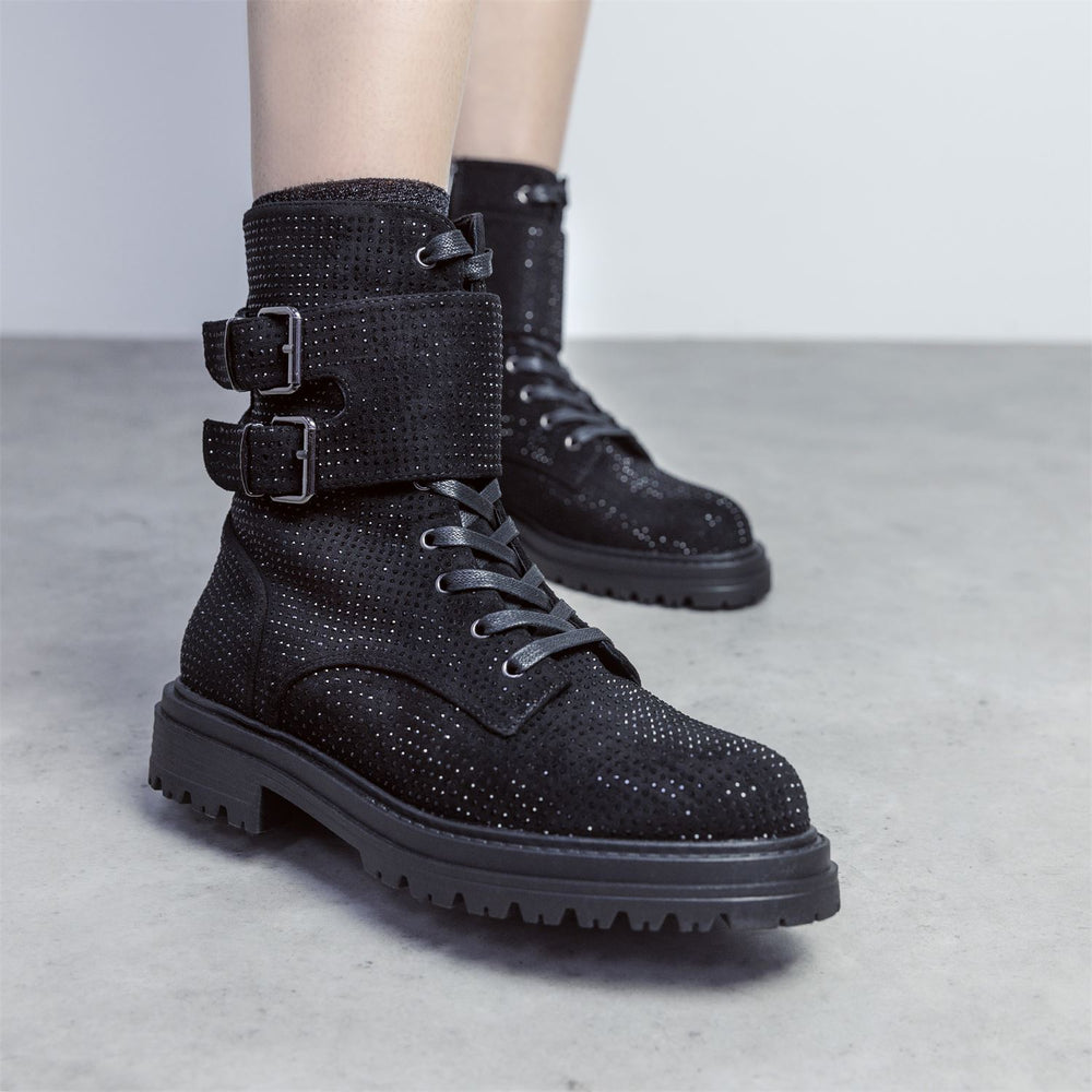 Zori Black Textile Boots
