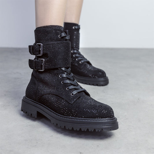 Zori Black Textile Boots