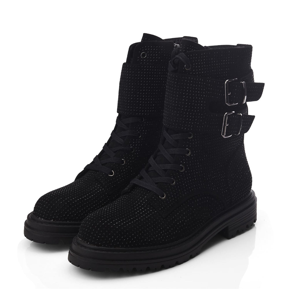 Zori Black Textile Boots