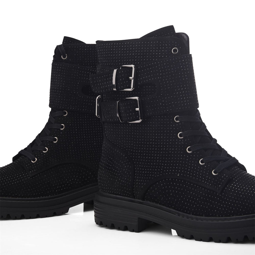Zori Black Textile Boots