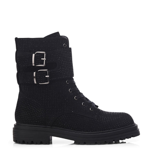 Zori Black Textile Boots